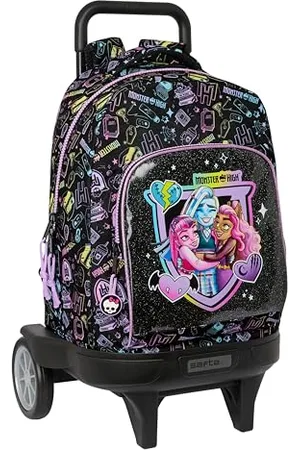 Safta Monster High Rucksack mit Rädern, kompakt, abnehmbar, ideal für Kinder unterschiedlichen Alters, bequem und vielseitig, Qualität und Widerstandsfähigkeit, 33 x 22 x 45 cm, ,