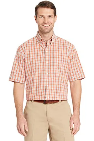 Arrow Herren Hamilton Poplins Kurzarmhemd mit Knopfleiste Hemd mit Button-Down-Kragen, , Groß