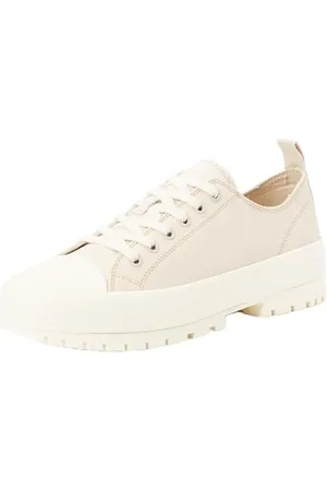 Calvin Klein Damen Hybrid Sneaker Laceup Suede Low Top, Elfenbein (Eggshell/Creamy White), 37