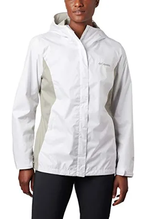 Columbia Damen Arcadia Ii Jacket Regenjacke, Weiß/Flintgrau, L