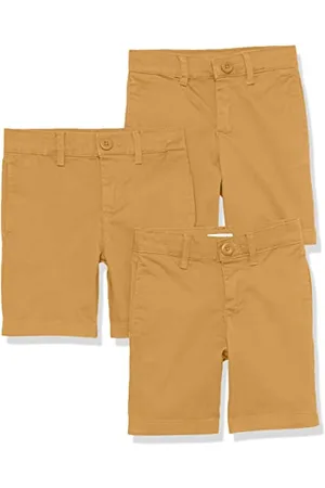 Amazon Jungen Gewebte Uniform-Shorts mit Flacher Vorderseite (knitterfrei), 3er-Pack, , 5 Jahre
