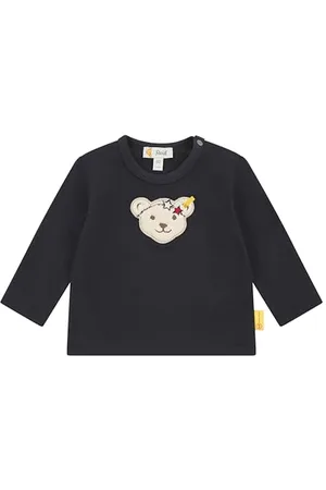 Steiff T-Shirt Langarm EU Größe 56 Navy, Mädchen Langarm-Sweatshirt, Longsleeve für Kinder, Pullover langärmelig, Babyoberteil, ideales Basic Shirt, bequem und weich, waschmaschinenfest