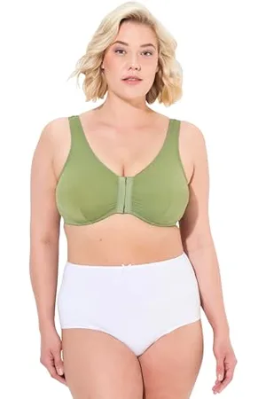 Ulla Popken Damen Bustier, Vorderverschluss, C/D Cup, E/F Cup BH, , 105D EU