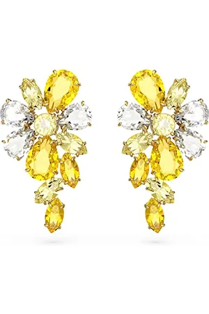 Swarovski Gema Anhänger, Vergoldete Damenhalskette mit Grünen, Strahlenden Kristallen