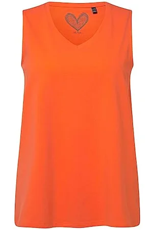 Ulla Popken Damen, große Größen, Top, A-Linie, V-Ausschnitt, ärmellos
