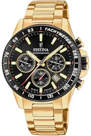 Festina Herren. Analog Quarz Uhr mit Edelstahl Armband F20634/5