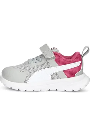 PUMA Unisex Baby Evolve Run MESH AC+ INF Sneaker, COOL Light Gray White-Glowing PINK, 20 EU