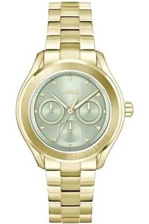 HUGO BOSS Multi Zifferblatt Quarz Uhr für Damen Kollektion LIDA mit Goldfarben Edelstahlarmband - 1502745