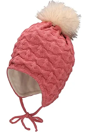 Sterntaler Baby Mädchen Mütze Baby Bommelmütze Struktur Mütze - Mütze Baby - aus Strick mit Ohrenklappen und Bindeband - , 41