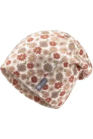 Sterntaler Beanie Bedruckt mit Blumen für Mädchen - Baby und Kinder Mütze aus Mischgewebe - gefüttert mit Baumwollfleece - , 53