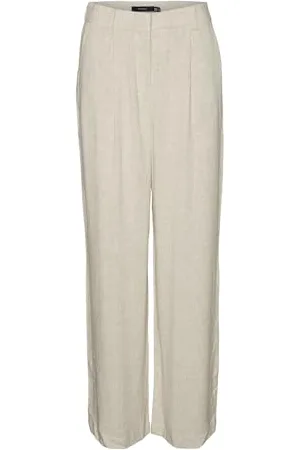 VERO MODA Damen Vmtiraver Mr Wide Linen Pants Hose, , 32W / 32L EU