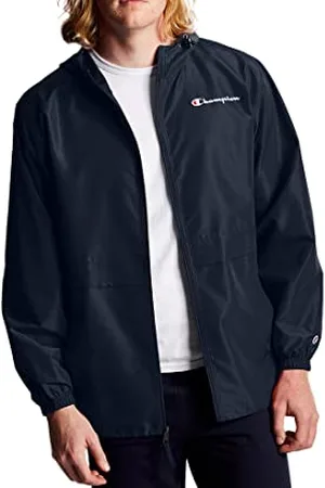 Champion Herren, Stadium Full-Zip, Wind, Water Resistant Jacket for Men Jacke, Schwarz Small Script, L