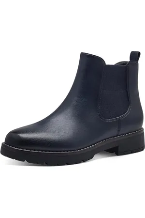 Jana Damen Stiefeletten ohne Absatz mit Reißverschluss Vegan, Blau , 37 EU