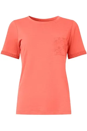 Joe Browns Damen Kurzärmliges Lochstickerei T-Shirt, , 38