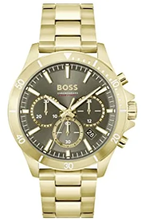 HUGO BOSS Chronograph Quarz Uhr für Herren Kollektion Troper mit Edelstahl- oder Lederarmband