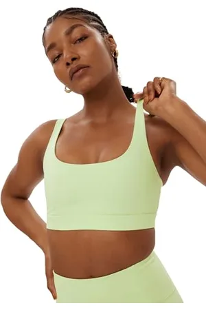 GIRLFRIEND COLLECTIVE Andy Sports Bra, Women’s Sports Bra, Split Strap, Without Underwire and no Padding, Perfect for Yoga, Fitness, Jogging