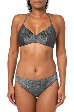 Emporio Armani Damen Triangle and Brief Lurex Bikini Set, Black, L