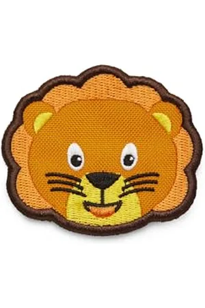Affenzahn Unisex Kinder Löwe VE3 Klett-Badges, Gelb-Braun