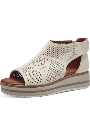 Jana Damen Sandalen mit Keilabsatz Cut Outs Vegan, , 39 EU