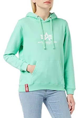 Alpha Industries Damen New Basic Hoody Kapuzenpullover, Pastel Mint, S