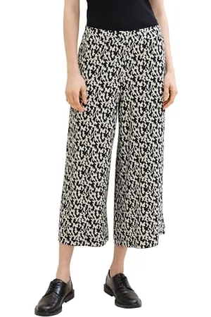 TOM TAILOR Damen jersey Culotte Hose, black small abstract design, 44/26