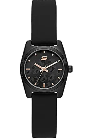 Skechers Damen Analog Quartz Uhr mit Silicone Armband SR6218