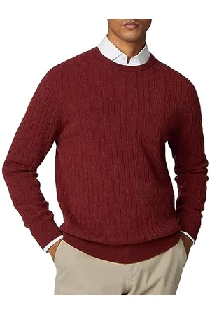 Hackett Herren Lambwool Cable Crew Pullover, , XL