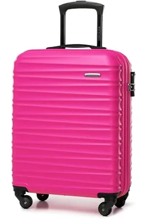 Wittchen Reisekoffer Handgepäck Kabinengepäck Rollkoffer Kabinenkoffer Kleiner Koffer Trolley Hartschale aus ABS mit 4 Spinner-Rollen Zahlenschloss Teleskopgriff Groove Line Größe S