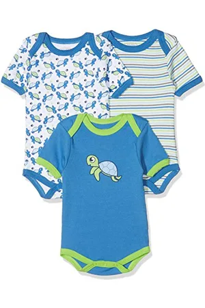 Schnizler Unisex Baby Body 1/4-Arm 3er Pack Schildkröte 808302, , 50-56