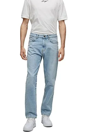 HUGO BOSS Herren 640 Blaue Regular-Fit Jeans aus festem Denim Türkis 32/34