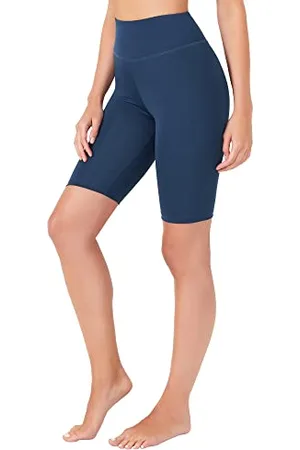 LOS OJOS Basics Radlerhose Damen - Frauen hohe Taille Biker Shorts Yoga Workout Laufen Kompression Übung Shorts