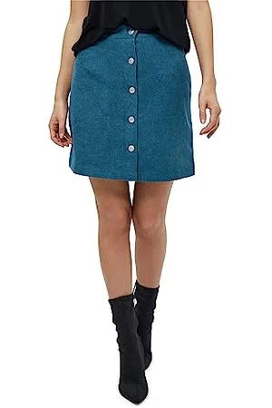 DESIRES Damen Efu Rock mit hoher Taille und Knopfleiste, , 36