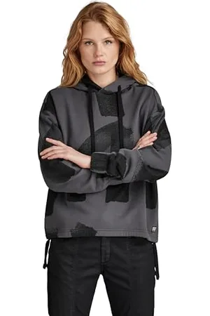 G-Star RAW Damen Calligraphy Allover Loose Hooded Sweatshirt, , S