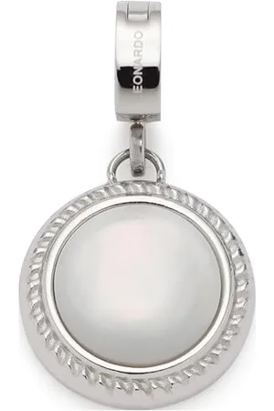 Leonardo Leonardo Jewels Anhänger Clip&Mix Nala, Ketten-Anhänger aus Edelstahl mit rundem Perlmutt-Cabochon, personalisierbare Rückseite, Schmuck Geschenk für Frauen, 023662