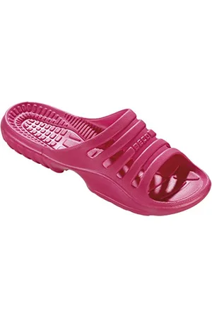 Beco Badeschuhe Damen – leichte Eva Badesandalen Damen mit komfortablem Fußbett, Aquaschuhe Damen ideal für Schwimmbad oder Strand – in Pink, Größe: 39
