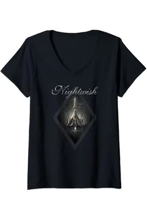 Nightwish Damen Imaginaerum (Titelbild + Logo + Tracklist) T-Shirt mit V-Ausschnitt