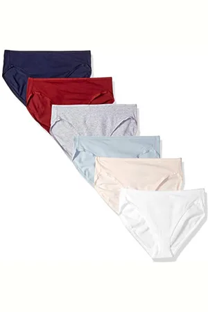 Amazon Damen Slip aus Baumwolle mit hohem Beinschnitt (in Übergröße erhältlich), 6er-Pack, , 42