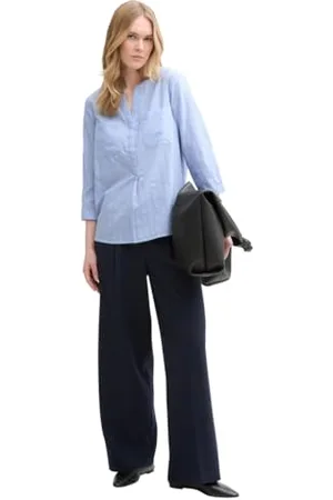 TOM TAILOR Damen 1045249 Bluse, 37522-Blue Chambray Design, 38