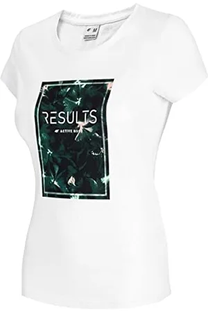 4F Damen Scarlett T-Shirt, White, M