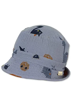 Sterntaler Baby Jungen Hut Baby Fischerhut Dinosaurier - Baby Hut, Kopfbedeckung Baby Sommer, Sommerhut Baby - aus Baumwolle - bleu, 47