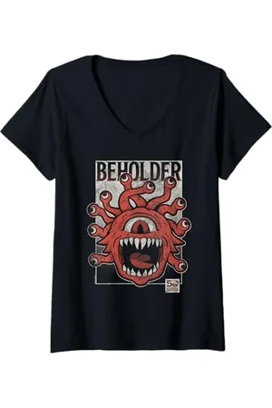 Dungeons & Dragons Damen 50th Vintage Beholder T-Shirt mit V-Ausschnitt