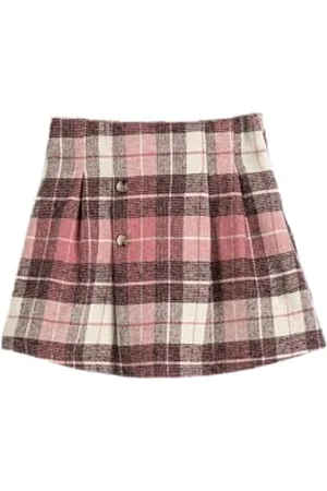 Koton Girls Skirt Pleated Elastic Waist Button Detail
