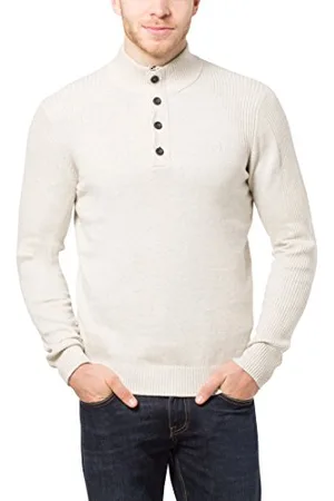 James Tyler Herren Pullover mit Knopfleiste und verdecktem Reißverschluss, , 2XL