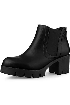 Allegra K Damen Chelsea Stiefeletten mit Keilabsatz, - - Größe: 38 EU