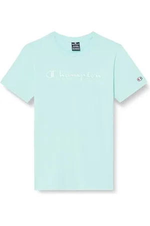 Champion Jungen Legacy Icons Tonal Logo B-S/S Crewneck T-Shirt, Hellblau Pastell, 9-10 Jahre