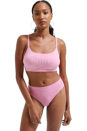 Juicy Couture Damen Diamante Bralette & Brief Unterwäsche bügellosem BH und Slip für Sport Freiteit u. Fitness in versch. Farben Dessous-Set, , Standard