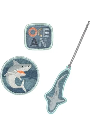 LÄSSIG Anhänger und Patches Set (3 Stk.) mit Druckknopf/School Patches Set Ocean Edition