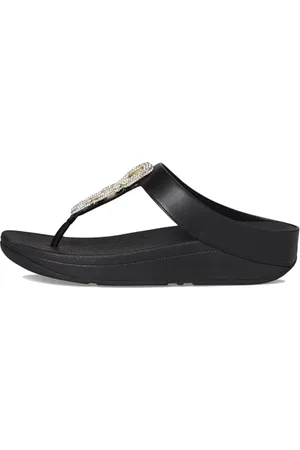 FitFlop Damen Fino Zehensteg Leder mit Kristallkette Sandale, , 39 EU