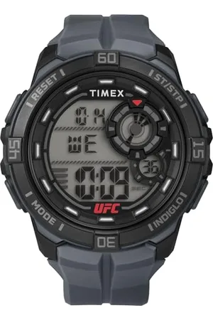 Timex UFC Rush Herren-Armbanduhr, 52 mm, graues Armband, digitales Zifferblatt, schwarzes Gehäuse TW5M59300