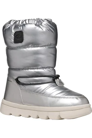 Geox J WILLABOOM Girl B A Snow Boot, Silver, 31 EU